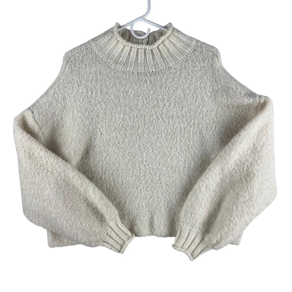 American Eagle Cream Turtleneck Crop Sweater
